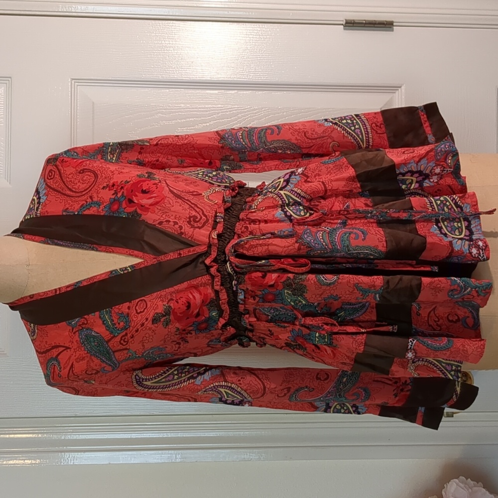 Johnny Was V-neck Tunic Blouse